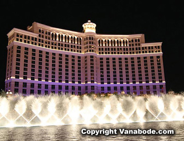 Photo of Bellagio Hotel's fountains at night