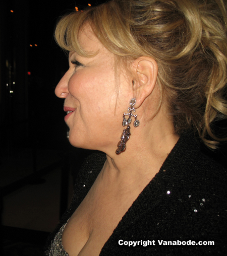 Bette Midler in Las Vegas right after her opening night show in the image.