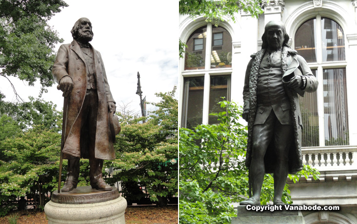 statues of edward everett hale and benjamin franklin picture