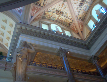 A photo of the inside of the Forum Shops at Caesars Palace