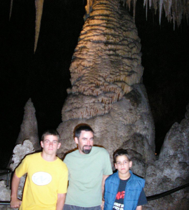 picture of josh, jason and ben inside carlsbad caverns in new mexico