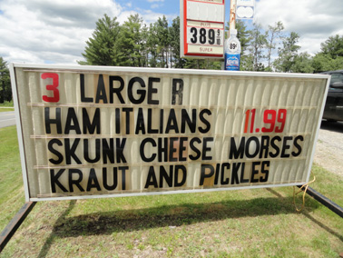 picture of marquee at convenience store in coopers mills maine