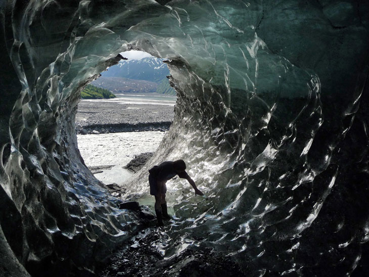 Picture of someone exploring glacier in Glacier Bay National Park Alaska picture