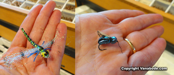 fishing lures like dragonfly custom made in LL Bean store in maine