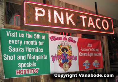 Cinco de Taco specials at Pink Taco in the Hard Rock Hotel, Las Vegas every 5th of the month as seen in this image. 