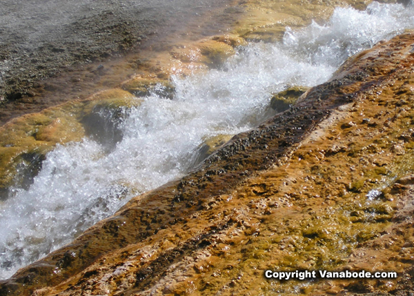 water flowing near a hot spring yellowstone picture