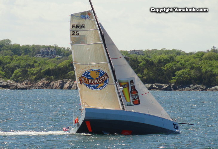 sailboat tips over almost in Newport Harbor Rhode Island