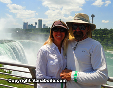 Jason and Kelly Odom at Niagara Falls on East Coast Road trip Vanabode style
