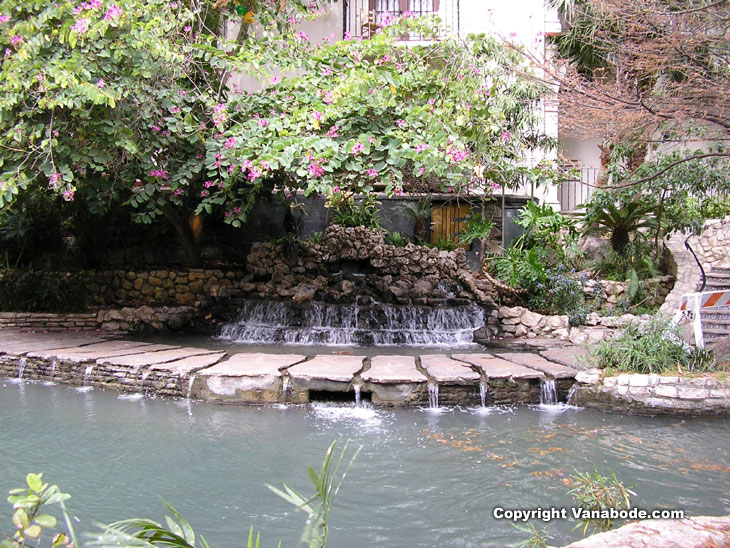 Picture of waterfall along River Walk in San Antonio Texas