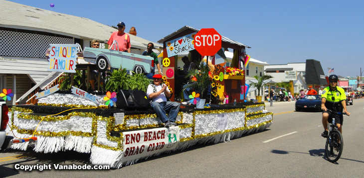 shaggers parade float in North Myrtle Beach