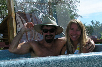 picture of us sitting in hot tub near glacier national park montana
