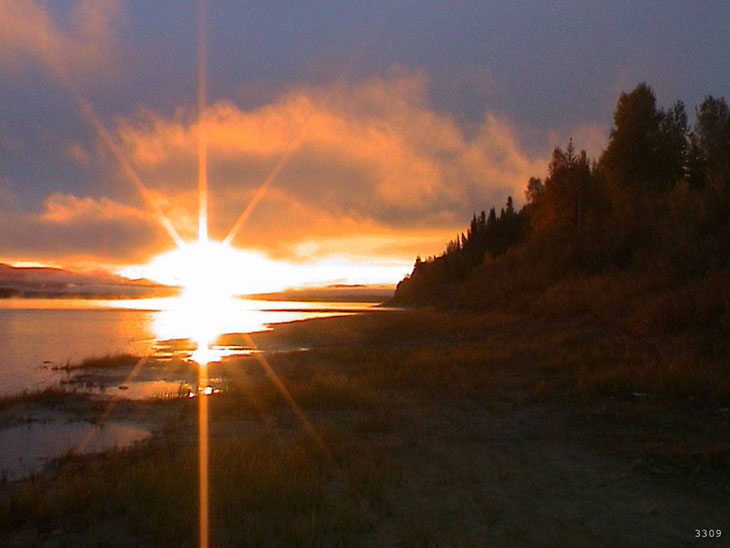 picture taken at sunrise over Charley River Alaska